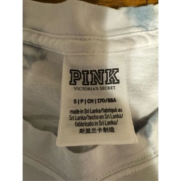 PINK Victoria’s Secret Tie Dye Long Sleeve Pocket Tee Size Small - Picture 5 of 8